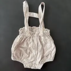 チェック柄ロンパース