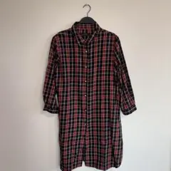 ZARA チェック柄長袖シャツワンピース