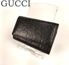 GUCCI グッチ シマ GG柄 6連キーケース レザー ブラック 138093