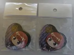 新品 未使用 五等分の花嫁 中野ニ乃 ハート型缶バッチ