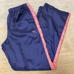 PUMA プーマ ウィンドブレーカー パンツ レディース L ネイビー×ピンク