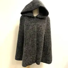 AAKASHAフード付きグレー系ケープコート