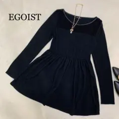 エゴイスト　ワンピース　チュニック　黒　EGOIST プルオーバー　シースルー