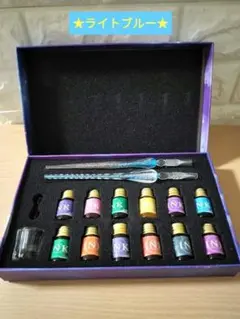 ☆ガラスペンインクセット♥グラデーション・ライトブルーStars＆Dream☆