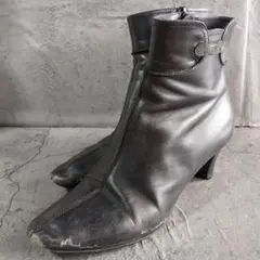 【Salvatore Ferragamo】(7 1/2) レザー ショートブーツ