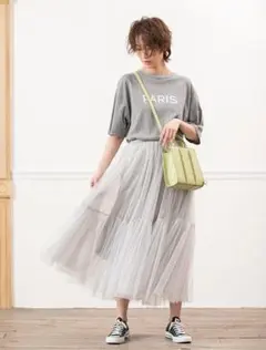 チュールデザインフレアスカート