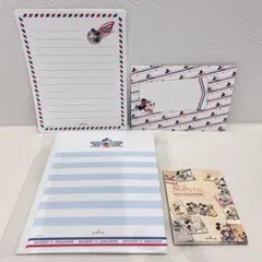 ディズニー　ミニー　ミッキーエアライン　レターセット　メモ付き