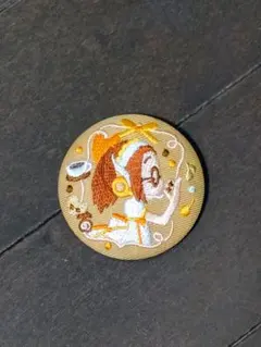 おジャ魔女どれみ 刺繍缶バッジ 藤原はづき（パティシエ服）