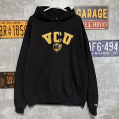Champion カレッジロゴ パーカー VCU RAMS ブラック XL 古着