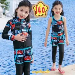 140 女の子 ハワイラッシュガード レギンス 4点セット 親子 家族