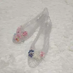 新品未使用☆ラバー クリア ビジュー バレエシューズ パンプス - メルカリ