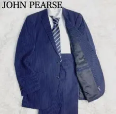 JOHN PEARSE ビジネススーツ ネイビーストライプ 上下セット