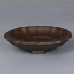 落款有り 盆栽鉢 古鏡型 - メルカリ