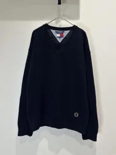TOMMY HILFIGER ネイビー Vネックセーター L