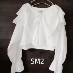 新品 サマンサモスモス SM2 大きなフリル襟 短丈 ブラウス シャツのサムネイル