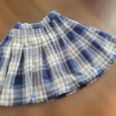 青と白のチェック柄フレアスカート