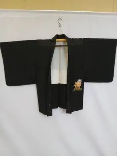 羽織 黒地 菊模様 刺繍