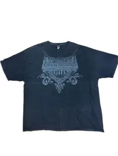 モ*ん様 00s ハーレーダビッドソン 半袖 Tシャツ グレー 両面 スカル 