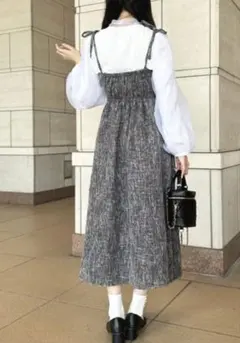 apres jour アソートチャーム付き ツイード キャミワンピース L,XL