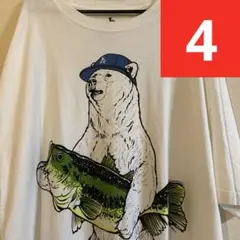 【希少品】ゴースローキャラバン　ブラックバスクマTシャツ　4（大きめ）