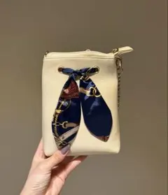 any SIS　アイボリー リボン付き ショルダーバッグ