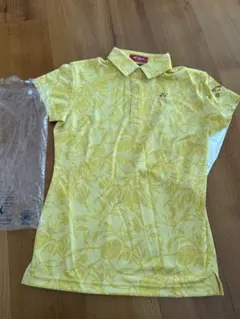 YONEX ゴルフウェアイエローフラワーポロシャツ