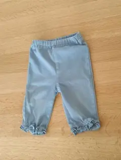 petit main ライトブルー フリルパンツ 80 古着