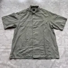【極美品】ユナイテッドアローズ 半袖ワークシャツ XL リネン混 カーキ