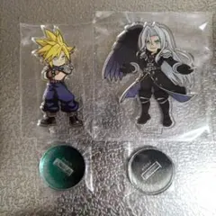 FF7ECエバクラ　くじ　クラウド、セフィロス、ザックス　缶バッジ＆キーホルダー FF7ECエバクラ くじ クラウド、セフィロス、ザックス 缶バッジ