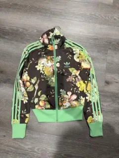 adidas 花柄 ジップアップパーカー　adidas×THE FARM