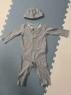 Ralph Lauren ストライプロンパースと帽子セット