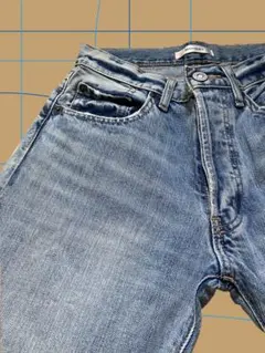 未使用 moussy ダメージデニム ブルー 切りっぱなし　フレアデニム