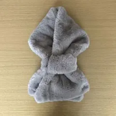 FURLA グレー ファー 巻きスカーフ