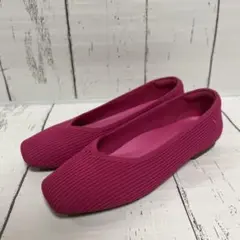 未使用級✨VIVAIAフラットシューズ ポインテッドトゥ レッド 赤 25.0