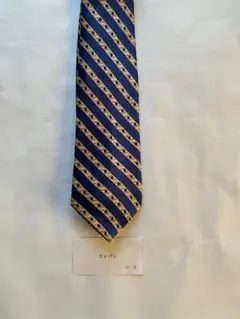 シャルベ charvet ネイビー×ゴールド シルク ネクタイ フランス製 美品