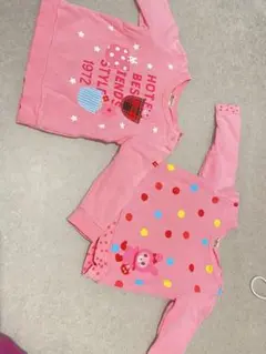 ピンク ドット柄 トレーナー 2点セット