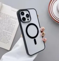iPhone15 promax ケース MagSafe対応 クリア×ブラック