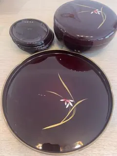 漆器セット 大皿 小皿 蓋付き容器