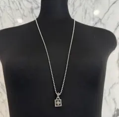 クロムハーツ エメラルドカット ネックレス ボールチェーン シルバー