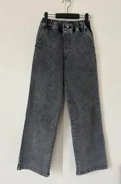 デビロック グレー デニム ワイドパンツ ゴムウエスト