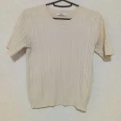 earth music&ecology ケーブルニット 半袖セーター