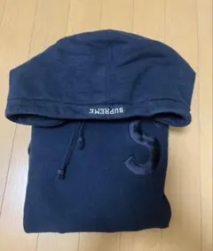 Supreme 紺色 フード付きパーカー