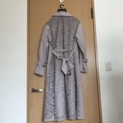淡いベージュピンクのロングコート。のサムネイル