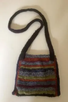 シブイロボーダーサコッシュ／ハンドメイド