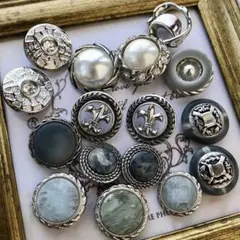 アンティークシルバーボタンアソート