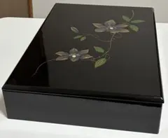 漆器 文箱 / 文庫（蘭蒔絵・栄風 銘 / 蓋付き 書類入れ・小物入れ