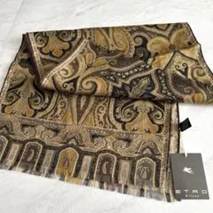 美品】ETRO 2023年製 ペイズリー柄 カシミヤ シルクストール 大判