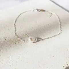 淡水ツインパール　シルバー925（925刻印入り） ブレスレット