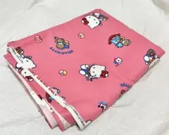 ハローキティ キティちゃん レトロ プリント 綿生地 ハギレ ピンク