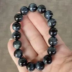 高品質 ブルータイガーアイ 天然石 パワーストーン ブレスレット 11.8mm